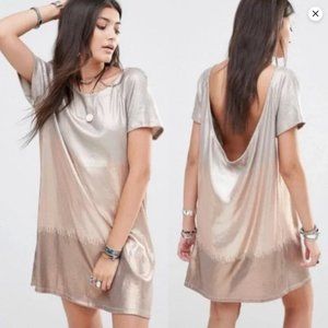 Free People Metallic Sequin Low Back Dress